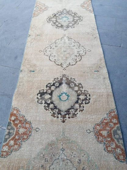 XL Turkish Runner Rug Long Vintage Runner Rug 2.9 x 20 Vintage Stairs Runner Rug Extra Long Oriental Runner Carpet XL Antique Persian Runner
