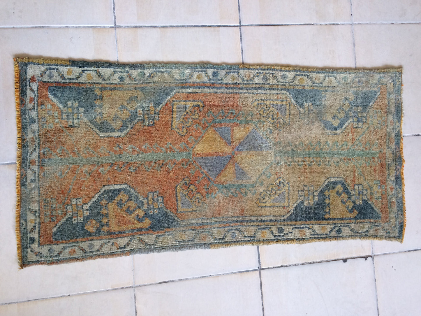 Mini Rug Small Area Rug Turkish Rug Oushak Rug Hand Made Rug Vintage Rug