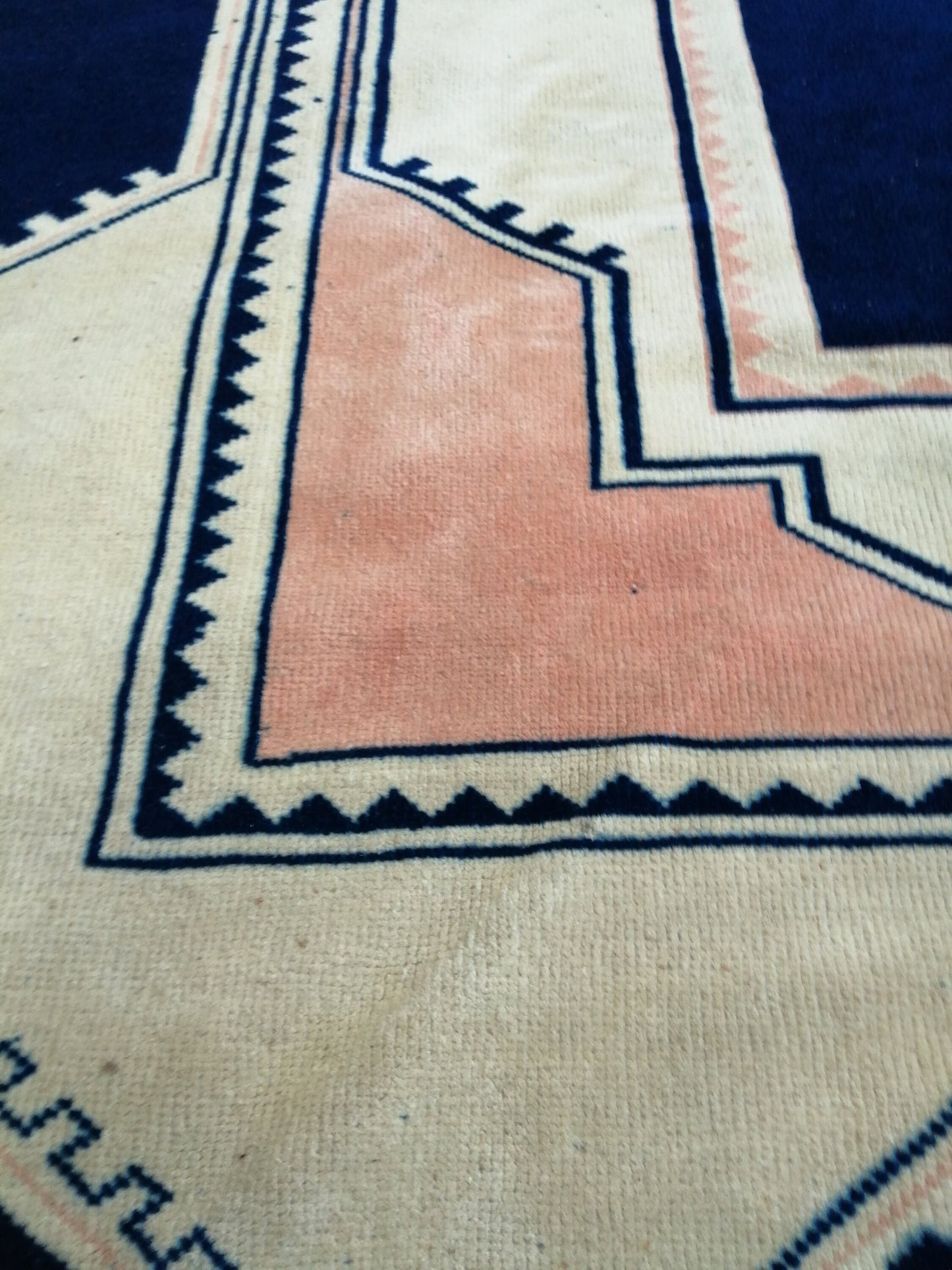 10 x 6.5 Blue Hand Made Rug Vintage Turkish  Rug,Soft wool Rug  Bohemian Rug, Living Room Rug, Oushak Rug, Hand Knotted Rug,Weaving Rug