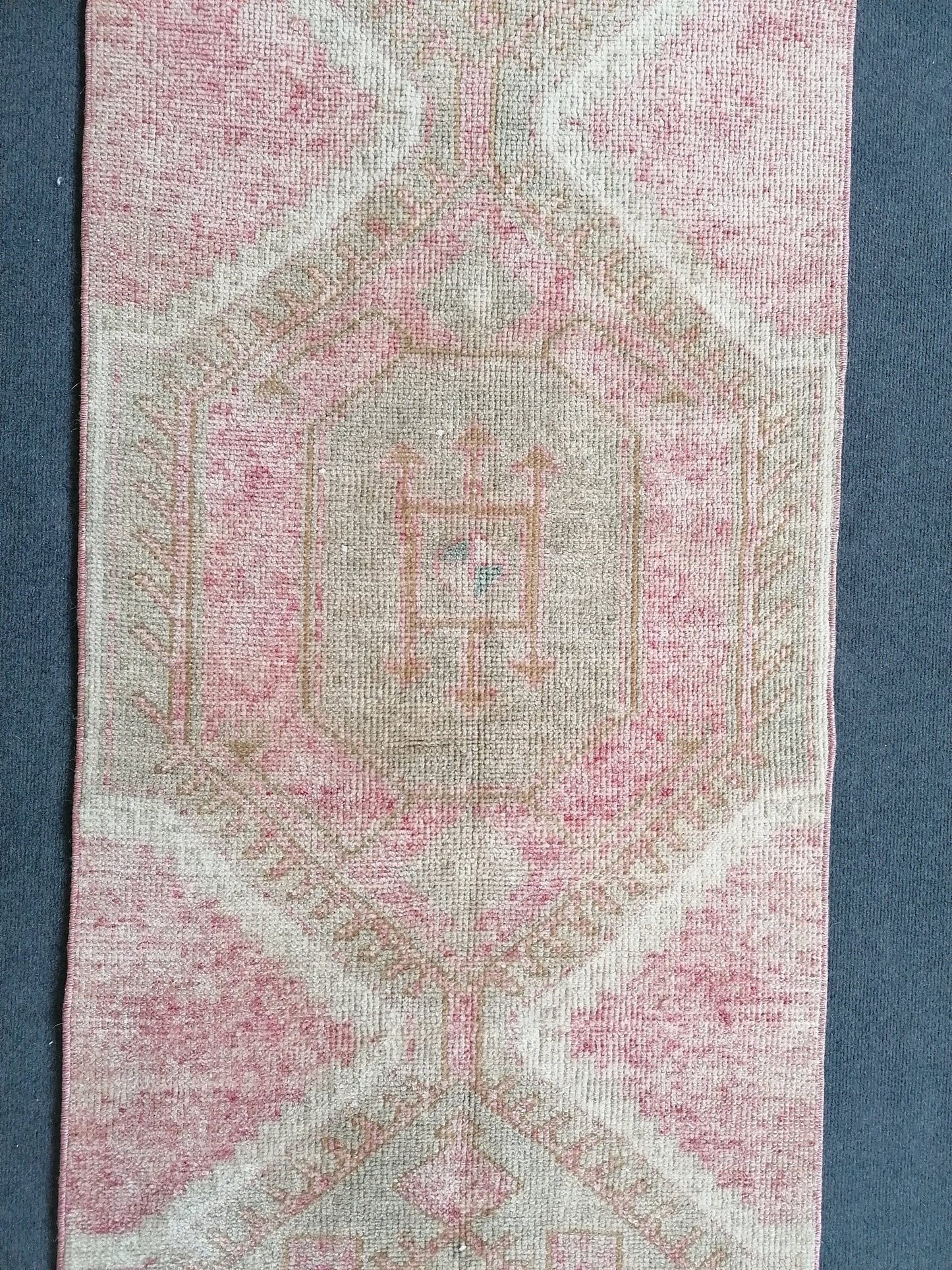 Vintage runner rug,oushak runner rug, 2’6x11,anatolian rug