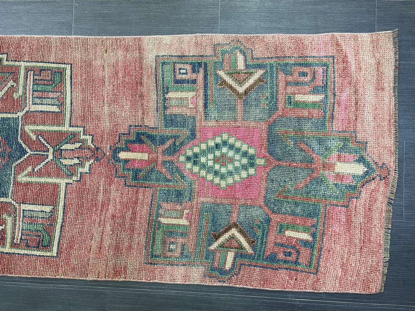 Handmade Runner Rug, 2.8 x 11.2 Turkish Runner Rug, Vintage Runner Rug, Hallway Runner Rug,Hand Knotted Runner Rug Wool Oushak Runner