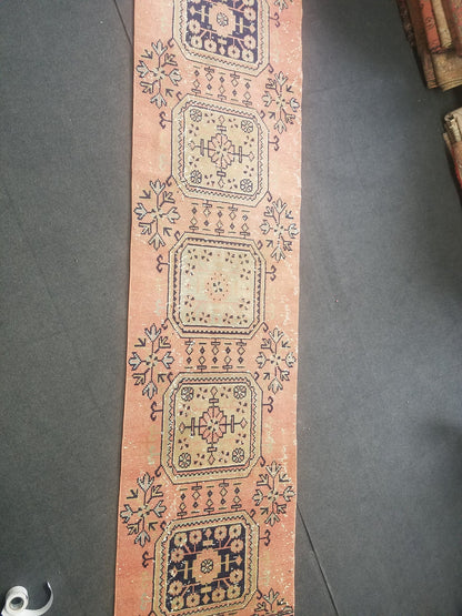 Wool runner rug 2'9x11'6 vintagevintage oushak runner rug unique hand made rug kitchen runner rug