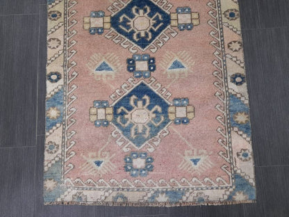 Muted Oushak Runner 2.4 x 5.5 Turkish Runner Rug Vintage Runner Rug Hallway Runner Rug Kitchen Runner Rug Wool Runner Rug Wool Oushak Rug