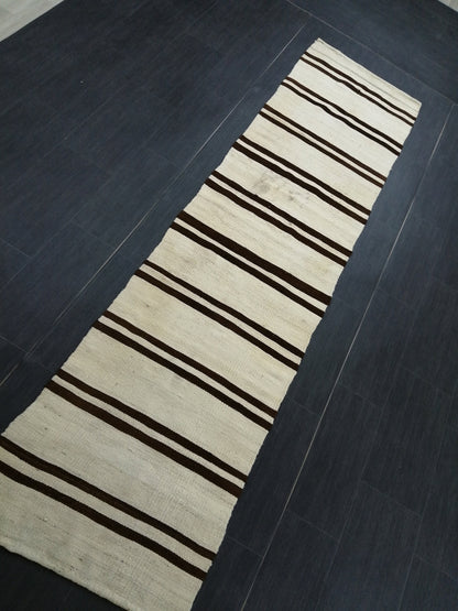 2.3 X 9 Neutral Runner Rugs, Hand Made Rug, Neutral Oushak Rug, Rustic Rug, Rug Runner,Farmhouse Rug, Vintage Rug, Wool rug