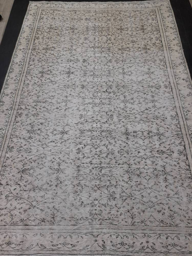 MUTED Large Vintage RUG 7.7 x 11.6 TURKISH Oushak Rug Vintage Oriental Rug Antique 8x12 Persian Hand Made Rug Distressed Turkish Rug