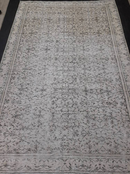 MUTED Large Vintage RUG 7.7 x 11.6 TURKISH Oushak Rug Vintage Oriental Rug Antique 8x12 Persian Hand Made Rug Distressed Turkish Rug