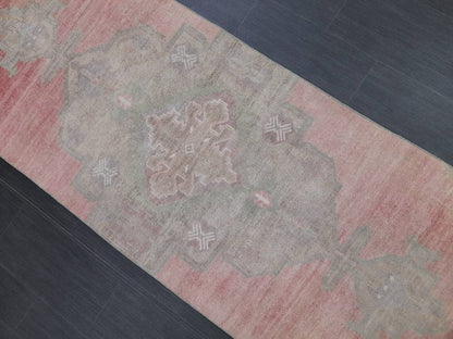 Muted Vintage Oriental Runner Rug 3 x 11 Turkish Runner Rug muted Vintage Runner Rug Hallway Runner Rug Kitchen Runner Rug Wool Runner Rug