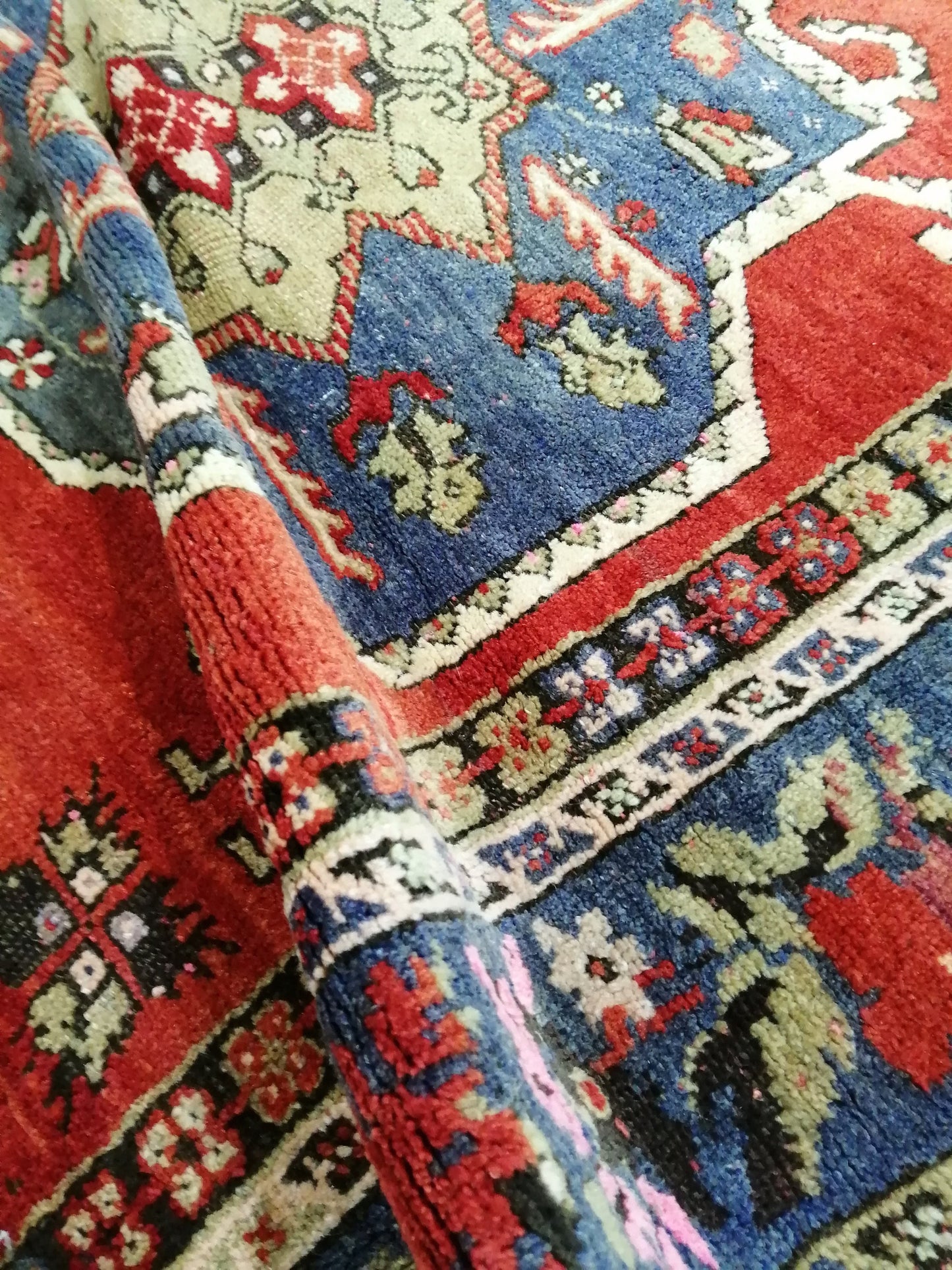 High Wool Pile Antique RUG 4 x 5.6 TURKISH Oushak Rug Vintage Oushak Rug Hand Made Rugs Vintage Turkish Rug Antique Oriental Rug 4x6