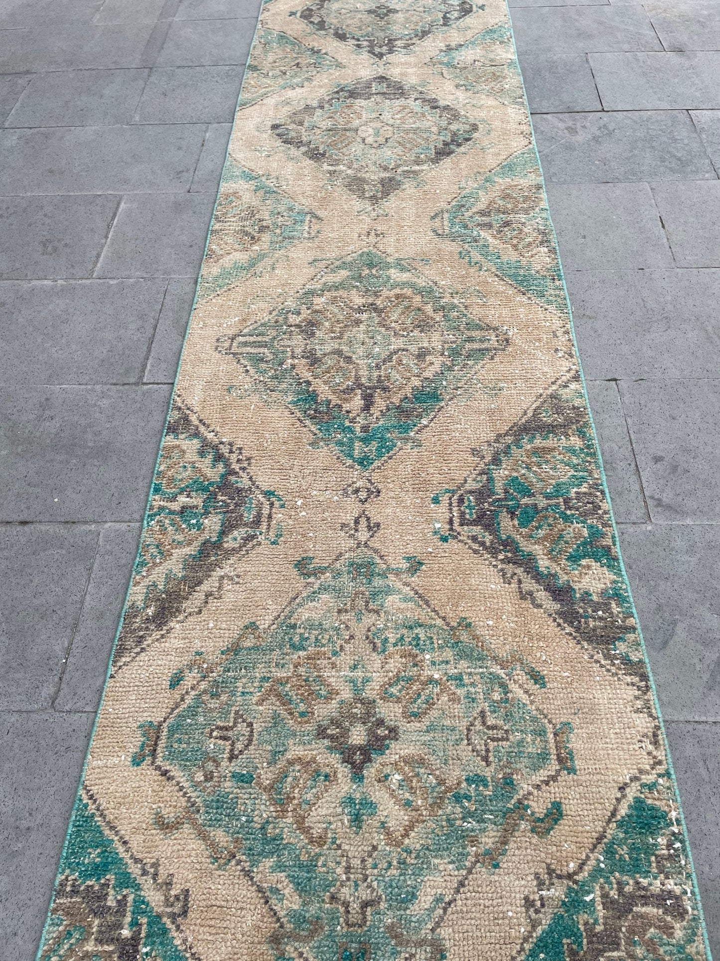 Wool Extra Long Turkish Runner Rug Very Long Oushak Runner 2.5 x 20.2 ft Rug Vintage Runner Rug, XL Oriental Runner Rug Staircase Runner rug