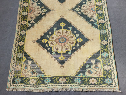 Oushak Runner Rug, Turkish 4.2 x 10.3 Runner Rug, Vintage Runner Rug, Persian Hallway Runner Rug, Handmade Runner Rug Wool Anatolian Runner