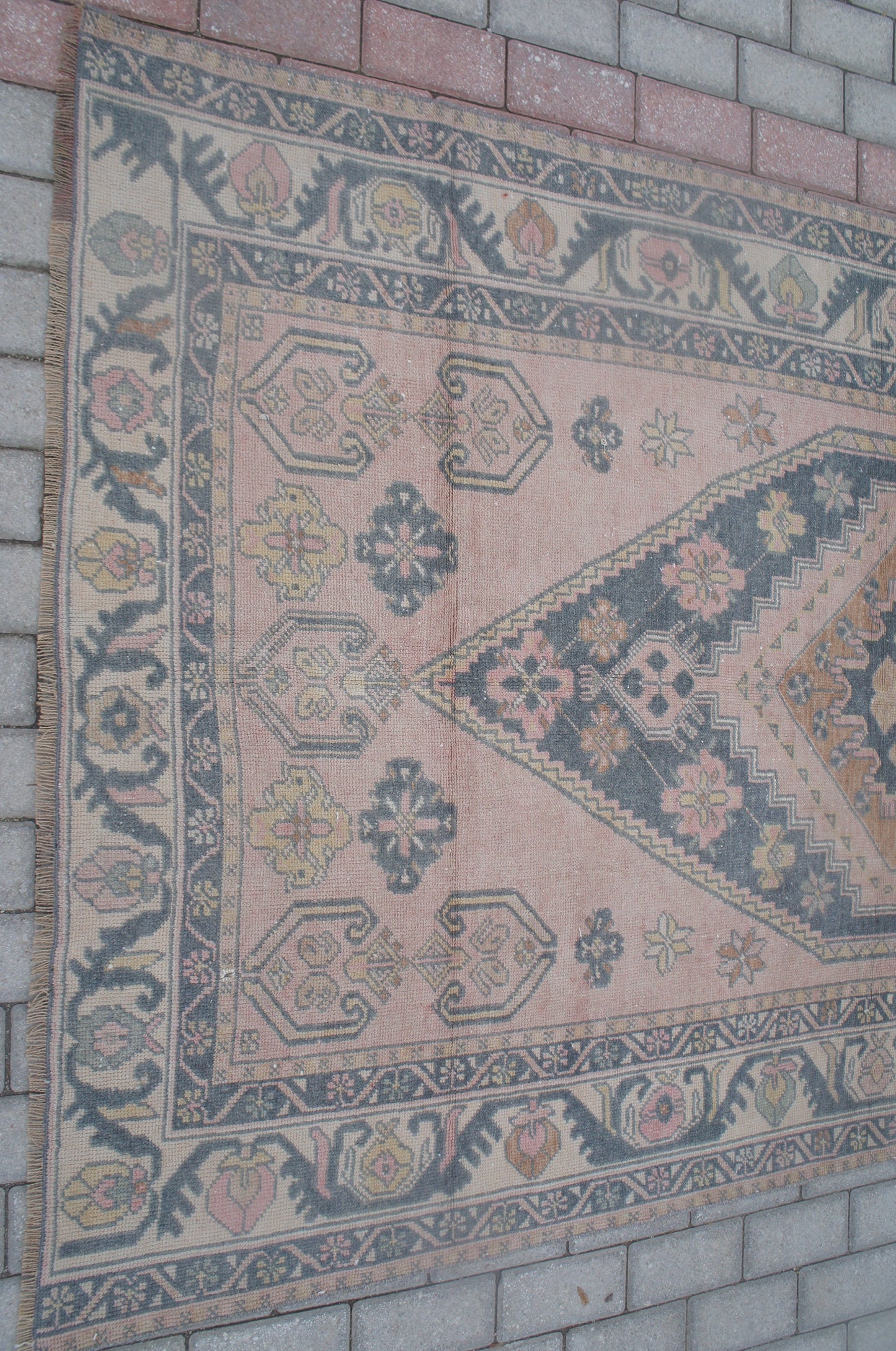 8 x 4 Vintage RUG Turkish Rug , Oushak Rug,Hand woven Rug,Weaving