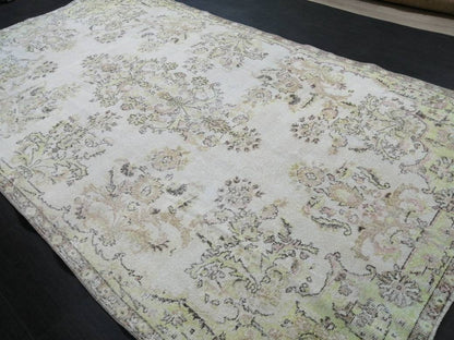 Floral Muted RUG 10.6 x 6 Muted TURKISH Rug Oriental Vintage Wool Rug Hand Made Rugs Vintage Large Turkish Rug