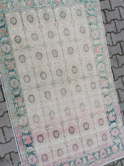 4'7x7 vintage rustic rug, large oushak rug, area rug,