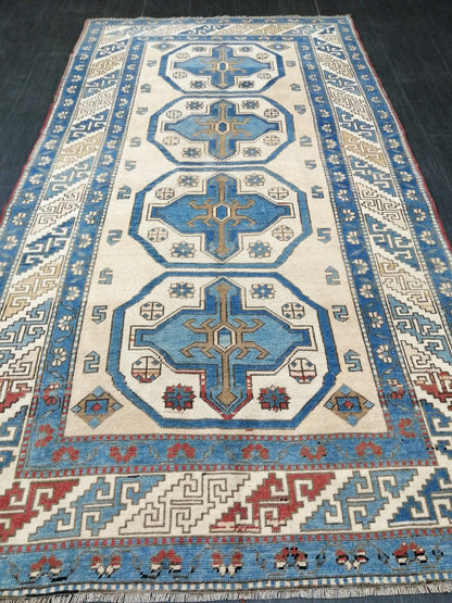 OUSHAK RUG 4.6 x 8.7 Vintage  Rug Vintage Runner Rug Wool Oushak Rug Hand Made Rugs Vintage Turkish Rug