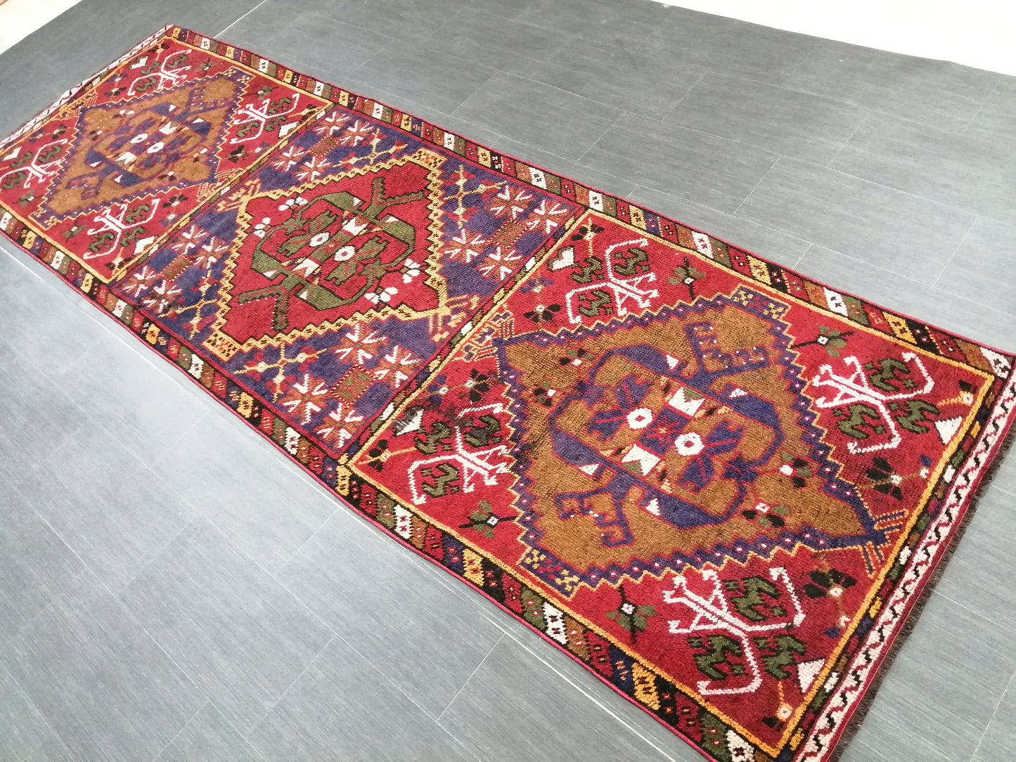 10.9 x 3.3 Oushak Runner Rug Turkish Runner Rug Vintage Runner Rug  Hallway Runner Rug Kitchen Runner Rug Wool Runner Rug Wool Oushak Rug