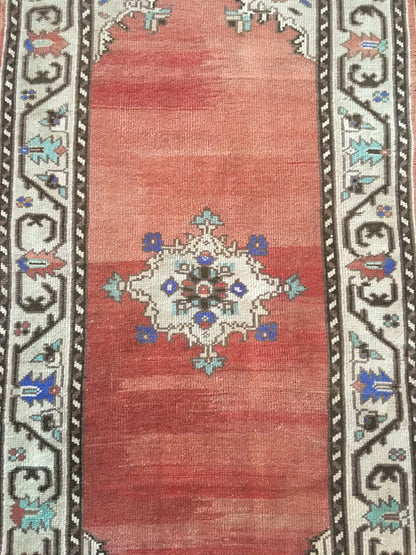 3.2x6 feet red turkish bedroom large rug, vintage blue handmade rug, wide living room rug, kitchen middle wool rug, bathrom floor bohem rug