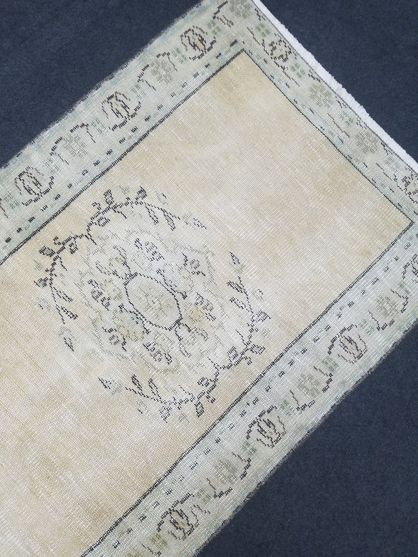 Distressed vintage runner rug, 2'6x5'10 oushak wool runner rug, rustic handmade rug, hand knotted runner rug,