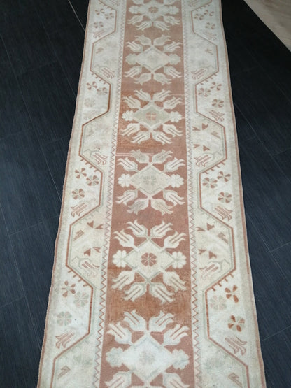 MUTED Staircase Runner 2.5 x 17 Turkish Runner Extra Long Vintage Runner Rug Hallway Runner Kitchen Runner Rug XL Wool Handmade Runner