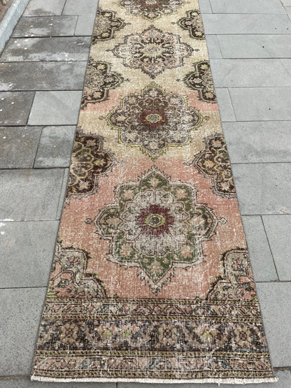 Wool Extra Long Turkish Runner Rug Very Long Oushak Runner 2.7 x 21.7 Rug Vintage Runner Rug XL Hand Knotted Runner Rug Staircase Runner rug