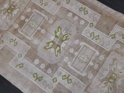 NEUTRAL Medium Pile Wool Turkish Rug 4.5 x 9 Rug, Muted Rug Muted Wool Oushak Rug Neutral Oriental Rug, Vintage Rug Muted Hand Made Rug