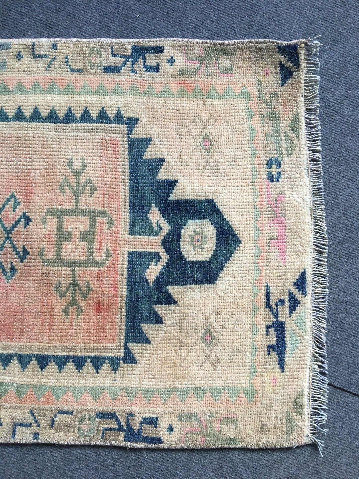 2x3 feet handmade mini rug, vintage red kitchen mini rug, turkish small rug, wool kids room rug, oushak small blue rug, bohemian design rugs