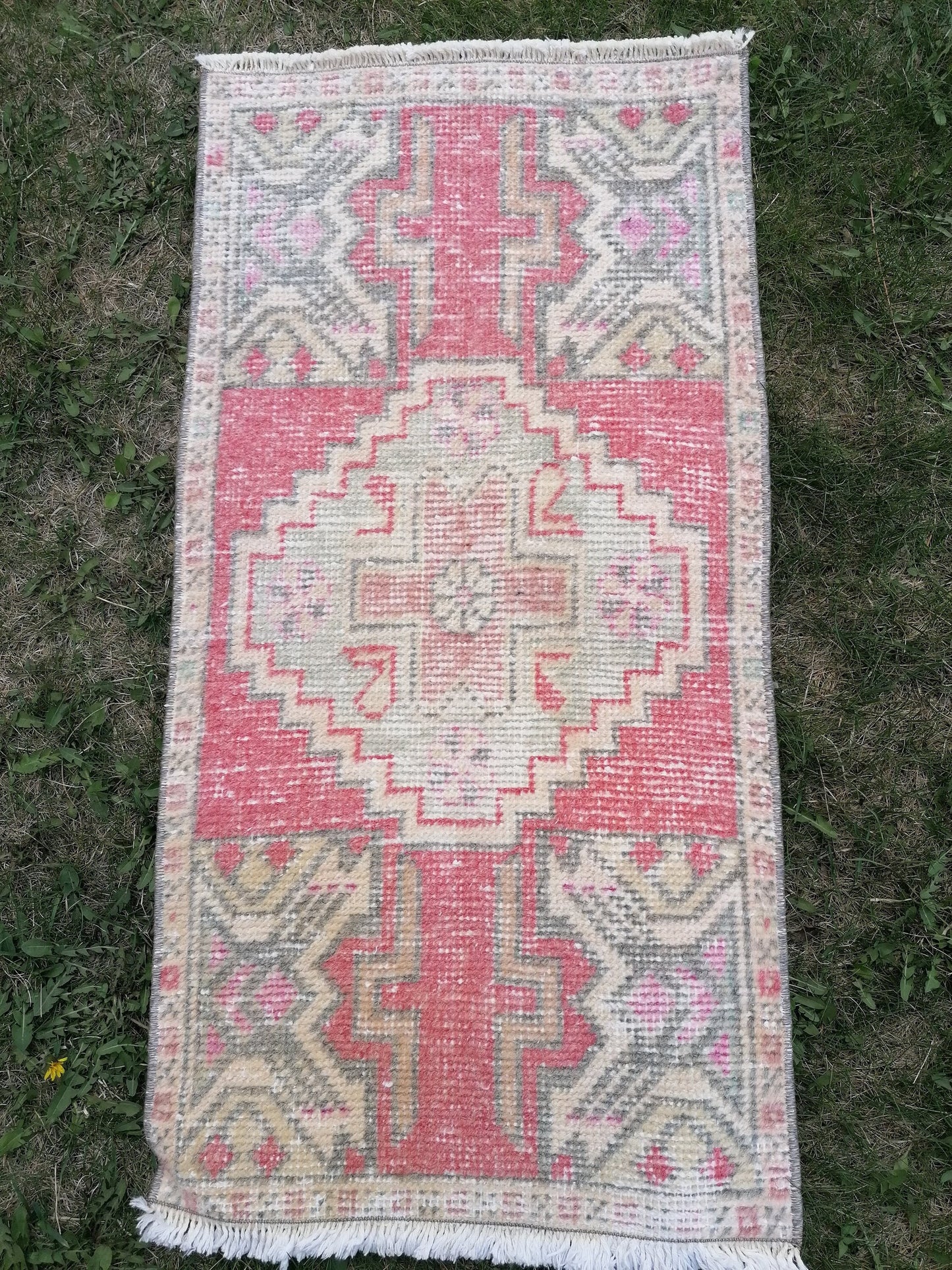 Turkısh rug vıntage rug,  small vıntage turkısh rug, hand made rug,wool rug3x1'7 feet