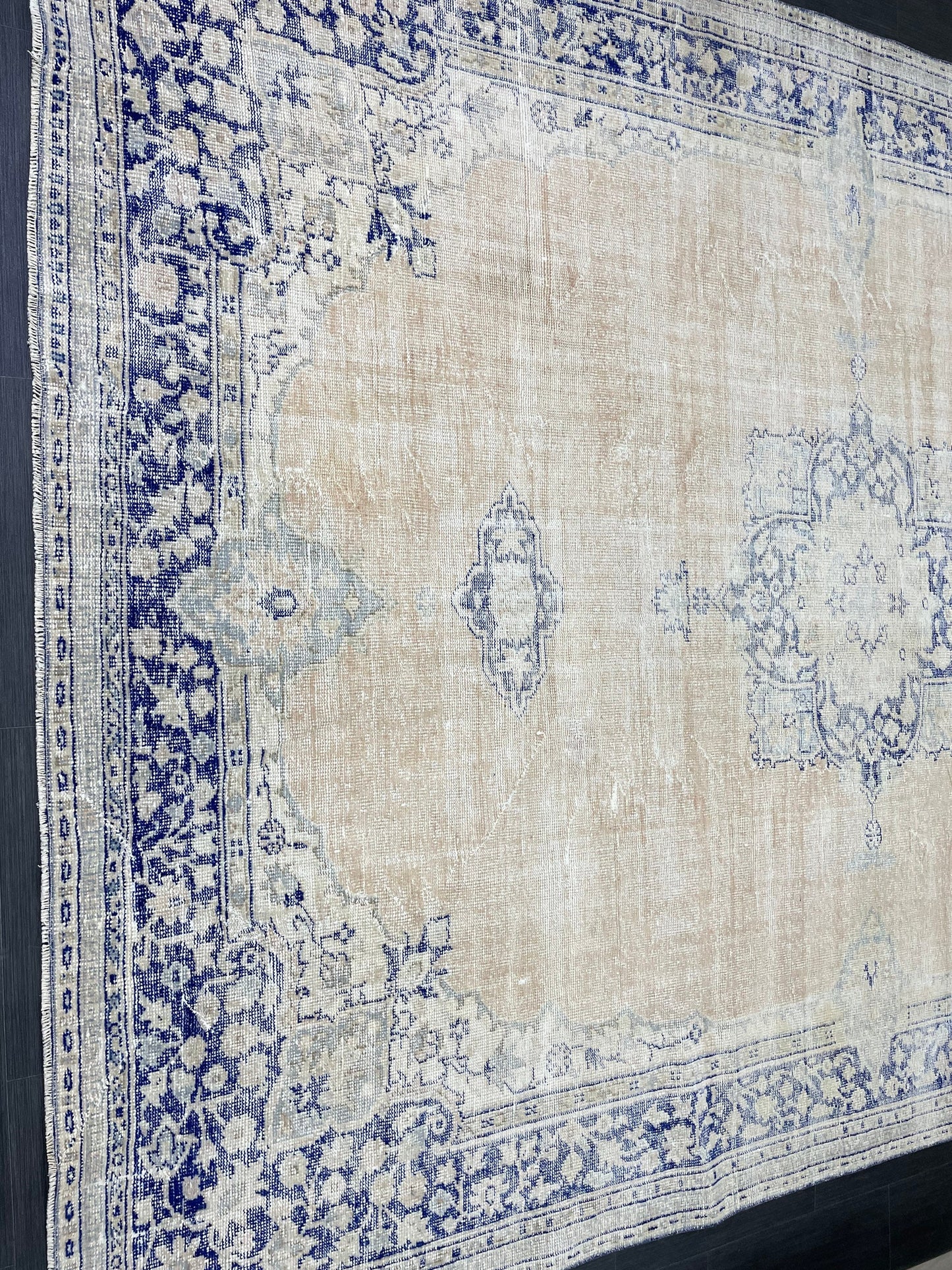 Large Distressed RUG 8 x 10.8 Muted TURKISH Antique Rug Vintage Persian Rug Vintage Rug Wool Oushak Rug HandMade Rug Hand Knotted Rug