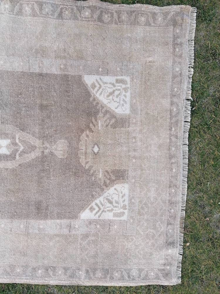 Oushak turkish rug,neutral vintage turkish rug,oushak unique hand made rug 4'4x7 bohemian rug