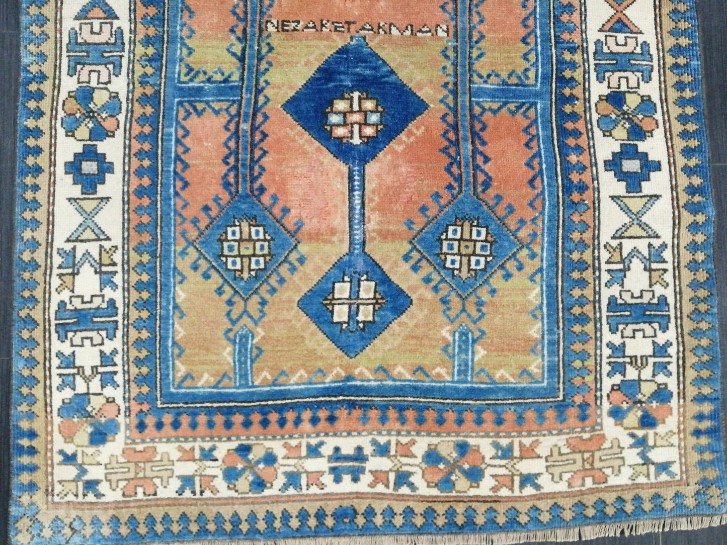 Vintage Oushak Rug 6.4 x 3.5 Vintage Rug Wool Antique Rug Hand Made Rugs Vintage Turkish Rug OUSHAK RUG TURKISH Oushak Rug