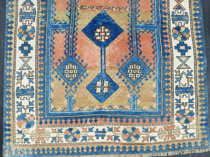 Vintage Oushak Rug 6.4 x 3.5 Vintage Rug Wool Antique Rug Hand Made Rugs Vintage Turkish Rug OUSHAK RUG TURKISH Oushak Rug