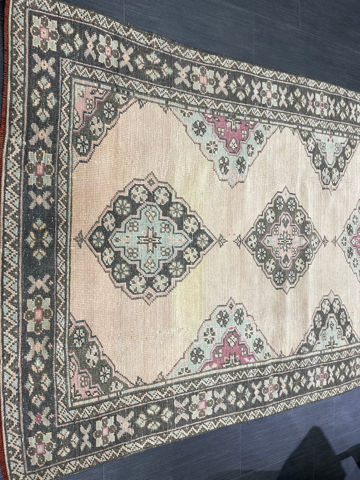 Antique Handmade Runner RUG 4.2 x 10 TURKISH Oushak Rug Vintage Runner Rug Vintage Runner Rug Wool Oushak Rug Handmade Rug Hand Knotted Rug