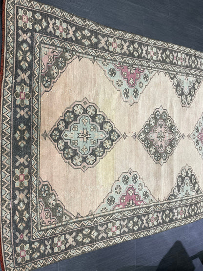 Antique Handmade Runner RUG 4.2 x 10 TURKISH Oushak Rug Vintage Runner Rug Vintage Runner Rug Wool Oushak Rug Handmade Rug Hand Knotted Rug