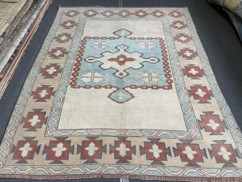 5 x 6 Large turkish oushak rug - living room rug, handmade rug