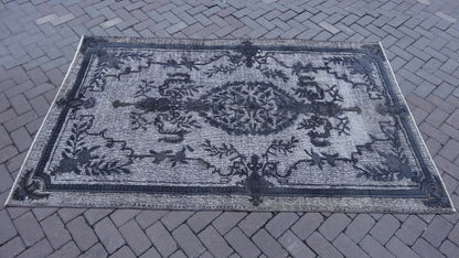 Grey Area Rug Vintage Rug Vintage living room rug Dark wool  Oriental RUG, Turkey Rugs Modern Oushak Rug Modern rug, Vintage Rug Persian