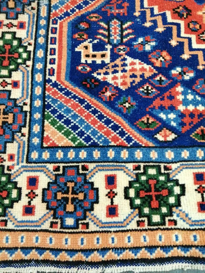 Vintage Rug, Oriental Handmade Rug, 3.6 x 6.2 Oushak Rug, Rustic Rug, Fun Vintage Turkish Rug, Persian Rug,Soft Wool Rug, Traditional Rugs