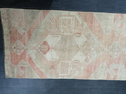 11.5 x 3.3  Muted Oushak Runner Rug Turkish Runner Rug Vintage Runner Rug Muted Hallway Runner Rug Kitchen Runner Rug Wool Runner