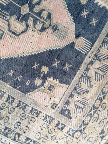 Oushak turkish wool rug 4'1x7'10 turkish handmade rug, vintage rug,kitchen rug, living room rug, bohemian rug