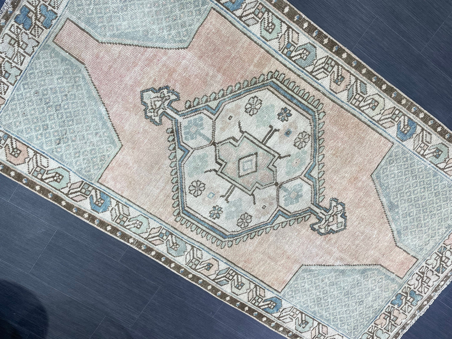 Handmade Rug, Hand Knotted 3.8 x 7 Rug, Oushak Rug, Rustic Rug, Bohemian Rug, Turkish Rug, Antique Rug, Vintage Rug, Wool rug