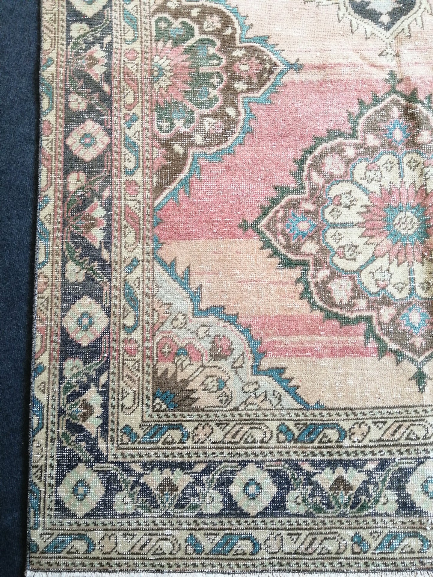 4.8 x 12.6 Oushak Runner Rug Turkish Runner Rug Vintage Runner Rug Hallway Runner Rug Kitchen Runner Rug Wool Runner Rug Wool Oriental  Rug