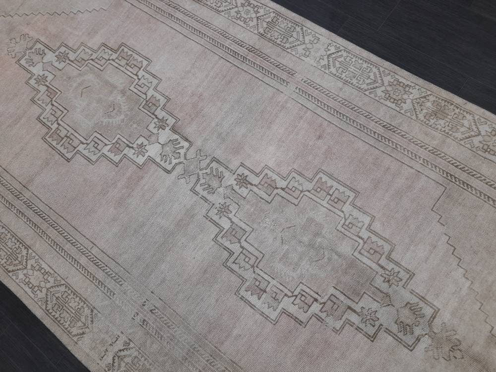 Muted Vintage RUG TURKISH Large Rug 5 x 10.8 Oushak Rug Vintage Oushak Rug Vintage Rug Muted Oushak Rug Hand Made Rug Vintage Neutral Rug