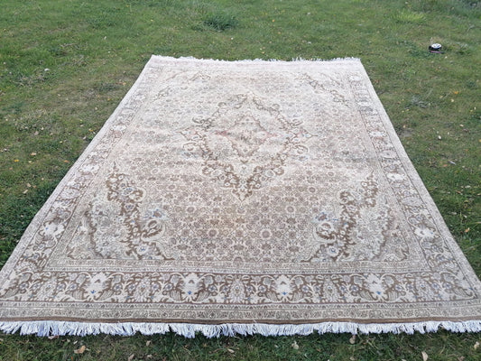 5.5 x 7.3 knotted rug - handmade living room rug, vintage wool rug, Persian rug