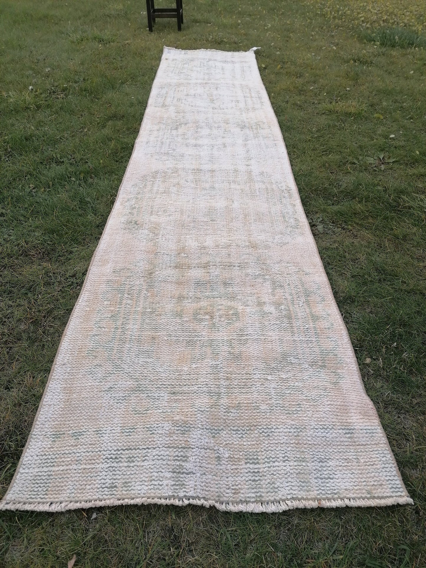 2'4x11 feet, distressed vintage runner rug, muted  turkish runner rug, pastel kitchen runner, hallway runner, vintage anatolian rug