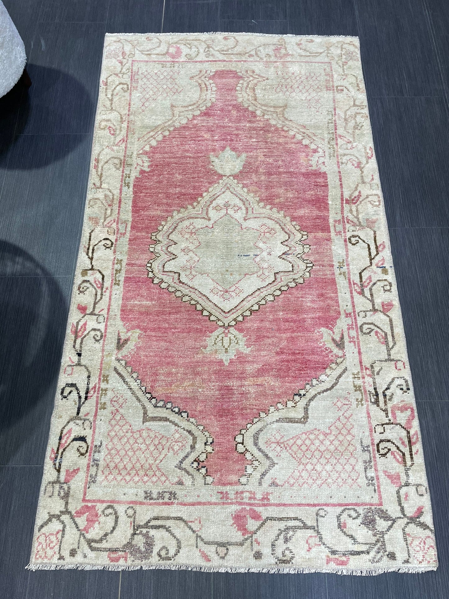 Antique Rug, Vintage 3 x 5.5 Rug, Turkish Wool Rug, Oushak Rug, Fine Hand Knotted Rug, Persian Rug, Handmade Rug