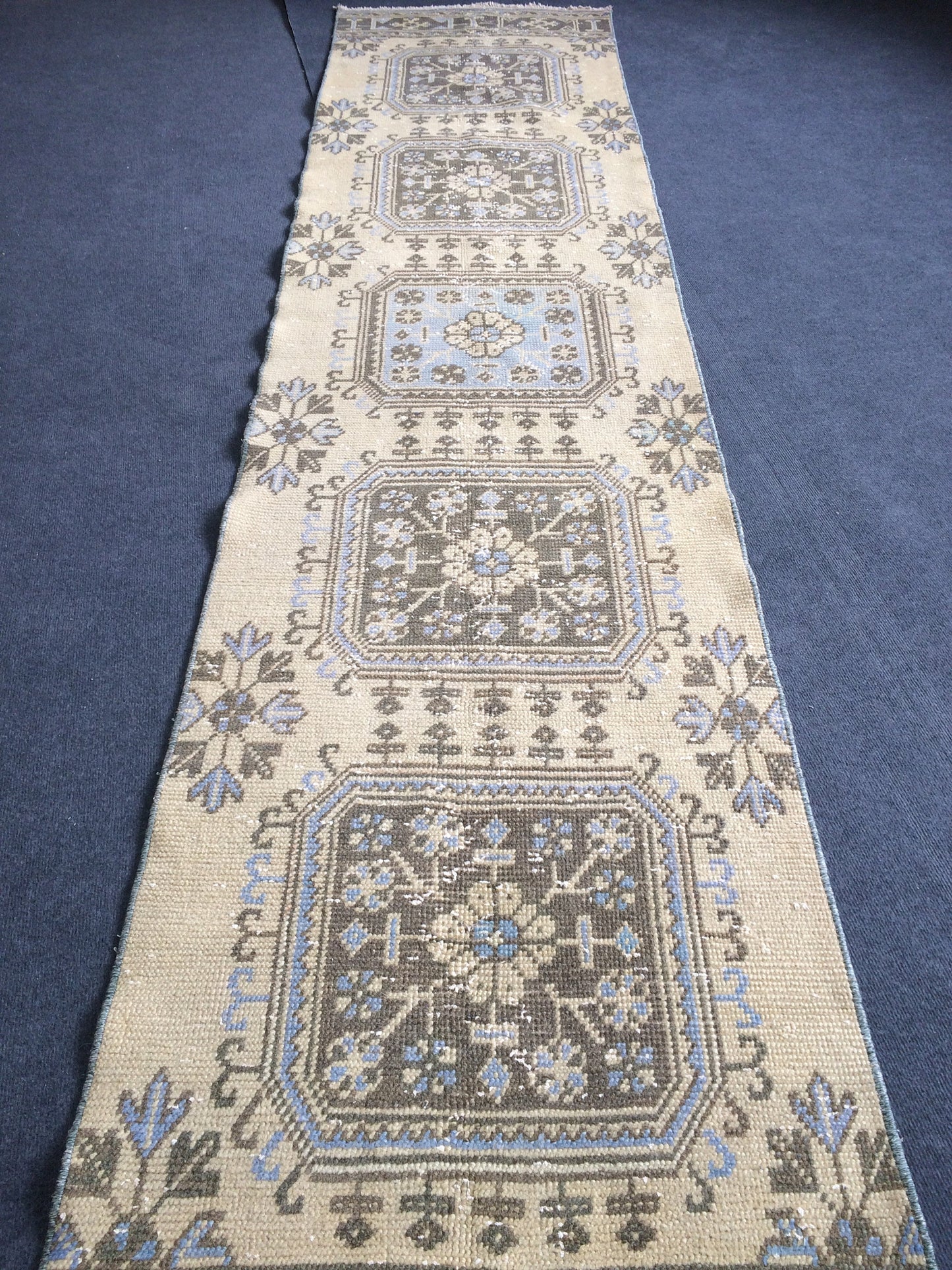 12 X 2.7 FT Oushak Runner Turkish Runner Rug Vintage Runner Rug Hallway Runner Rug Turkish Rug Runner Wool Runner Rug Wool Oushak Rug