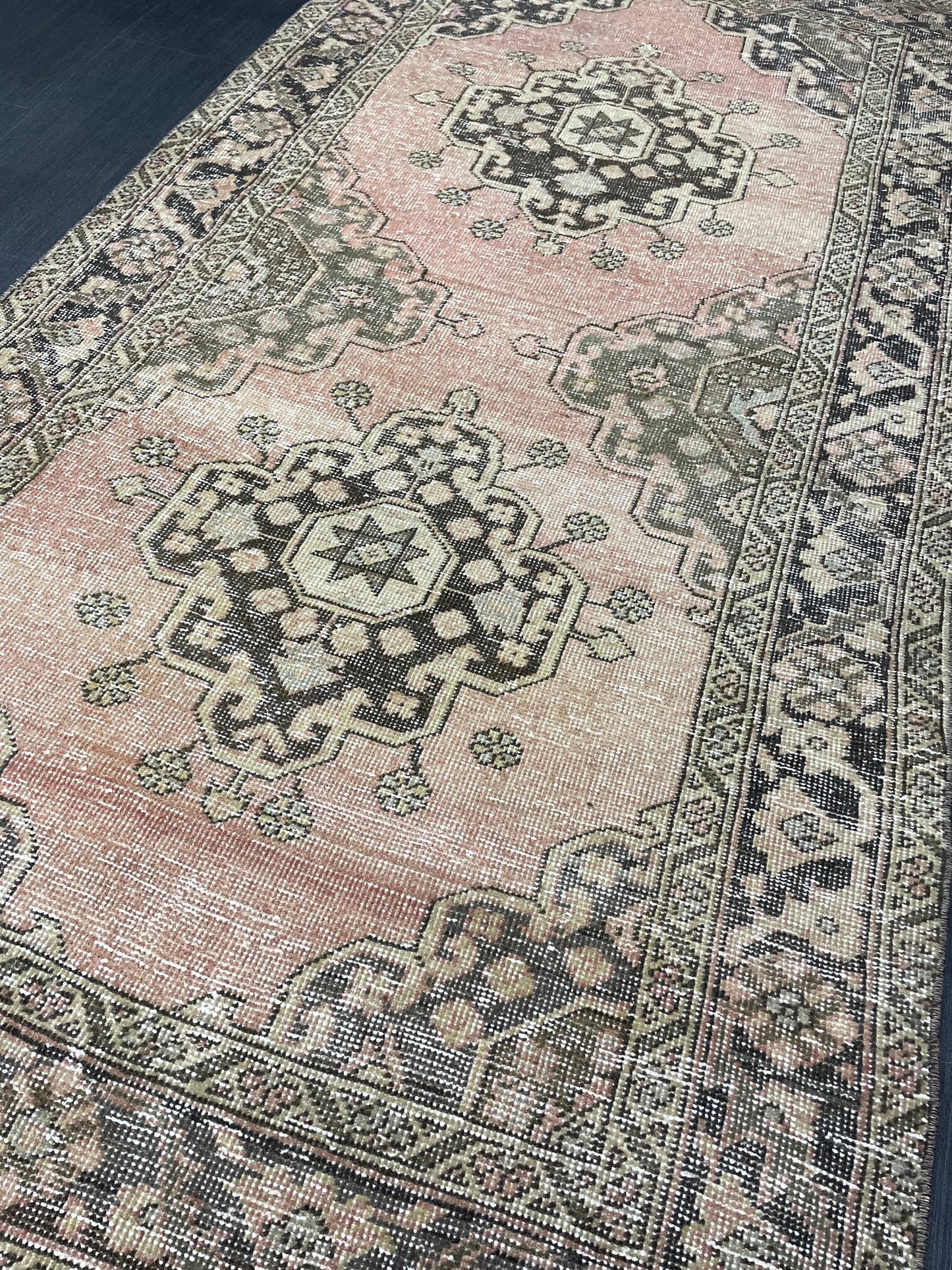 Turkish Oushak 3.4 x 6.8 Rug Handmade Rug, Rustic Rug Hand Knotted Rug Muted Turkish Rug, Farmhouse Rug, Vintage Rug, Wool rug