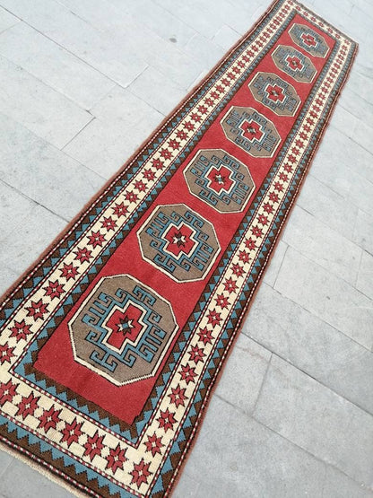 XL Turkish Runner Rug 2.8 x 13 Vintage Runner Rug Hallway Runner Rug Kitchen Runner Rug Staircase l Runner Rug Extra Long Oushak Runner