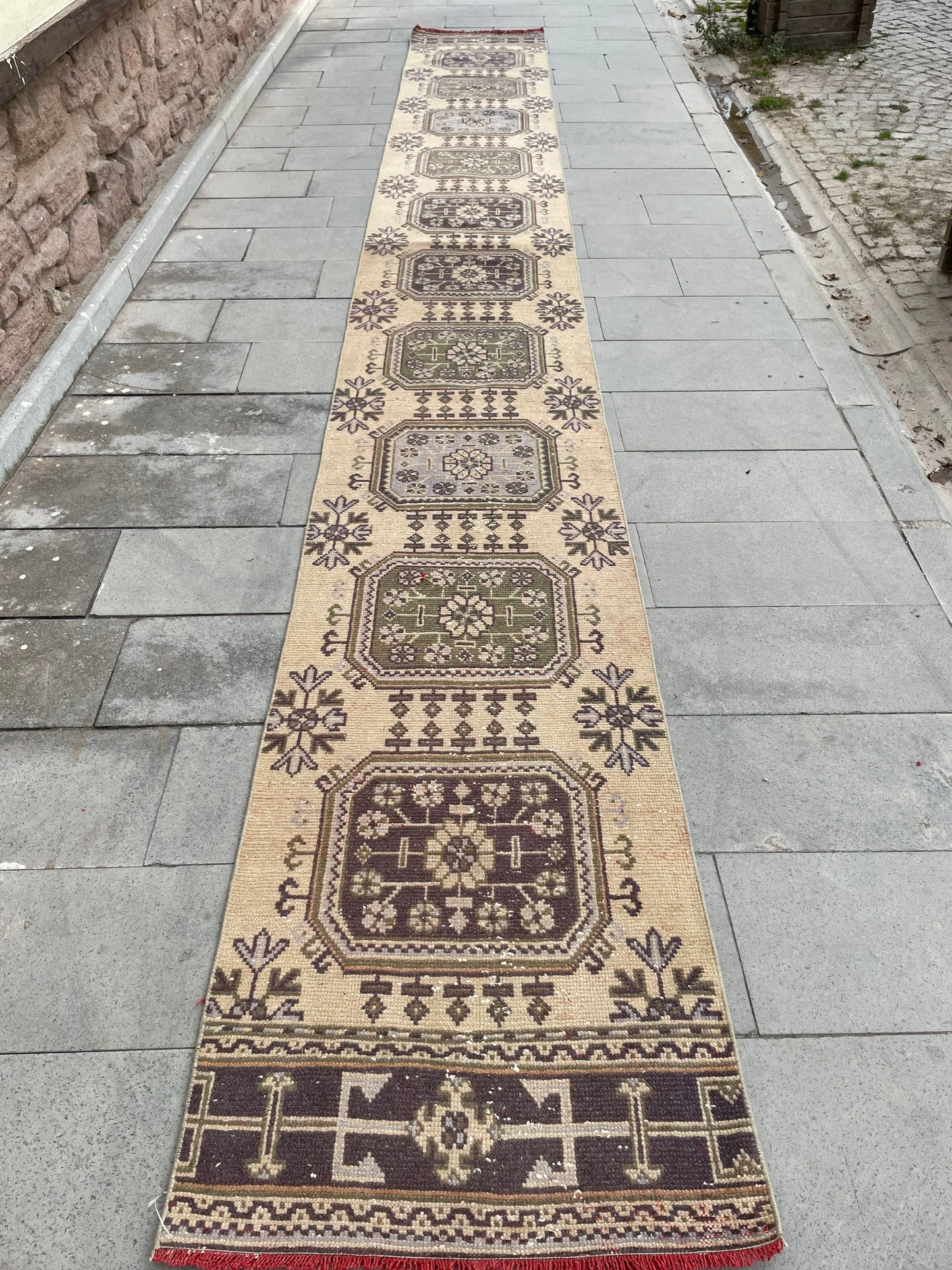 Long Vintage Runner Rug, Stairs Runner Rug 2.5 x 20 ft, Handmade Runner Rug, XL Oriental Runner Rug, Staircase Hand Knotted Runner