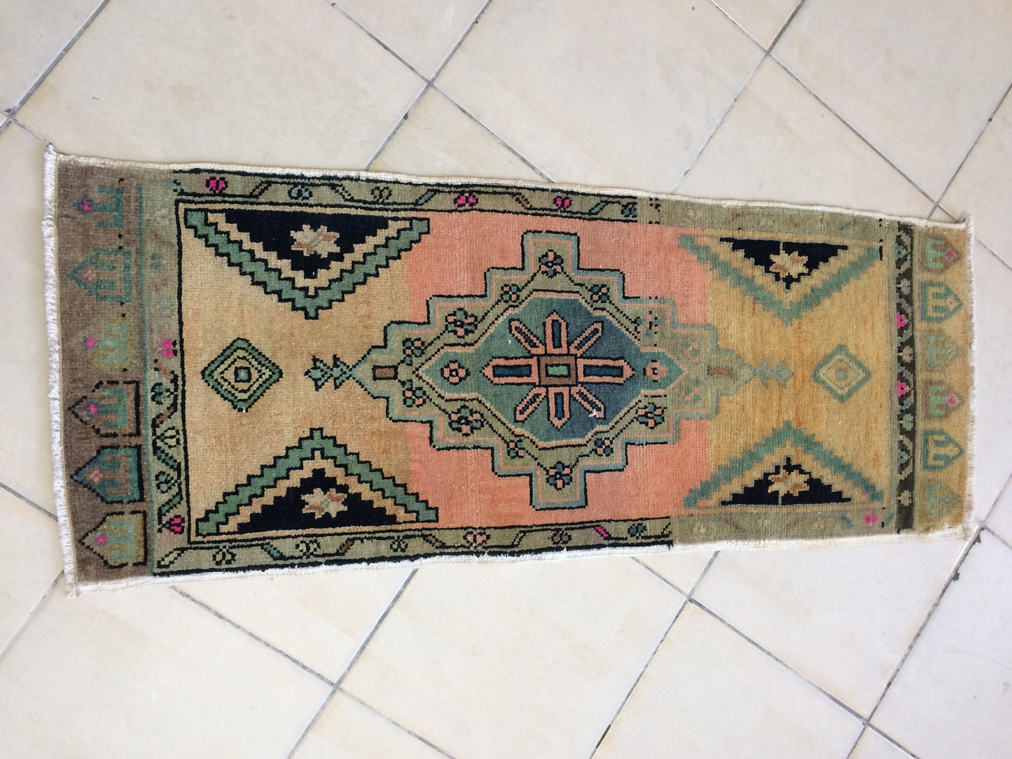 OUSHAK RUG TURKISH Oushak Rug Vintage Oushak Runner Rug Vintage Runner Rug Wool Oushak Rug Hand Made Rugs Vintage Turkish Rug