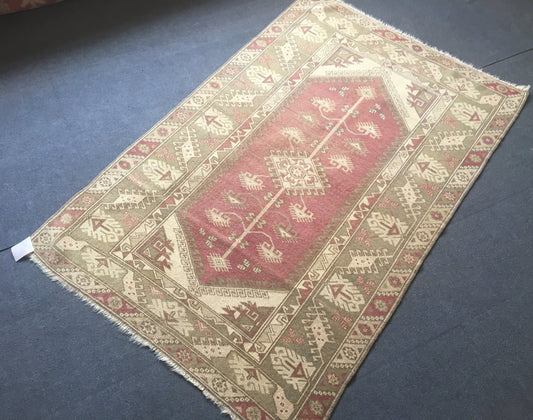 4x6 feet green turkish living room floor wide rug, handmade wool large entryway carpet, vintage oushak big bedroom area rug, red bohem rug