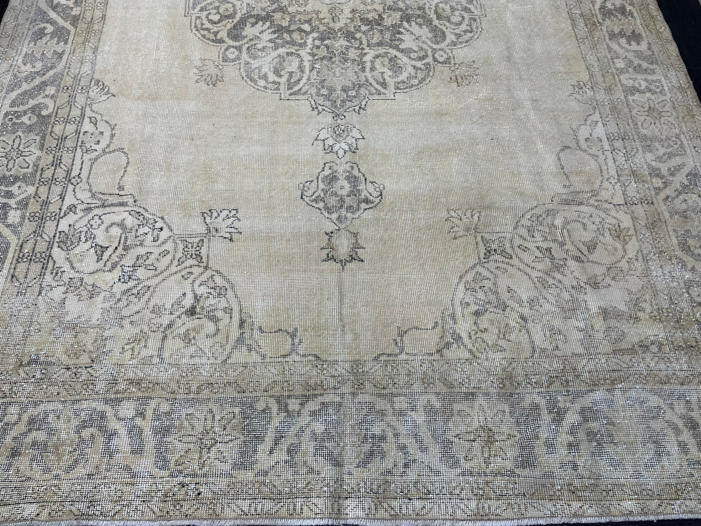 Muted Vintage rug, Muted Persian 7.5 x 11.5 Rug, turkish Rug, Oushak rug, Antique Rug, Distressed Handmade Rug, Hand Knotted wool Rug,